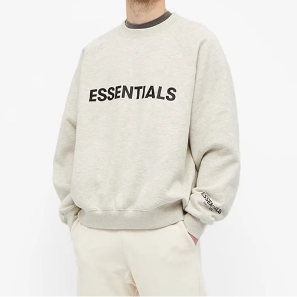 Fear of God Essentials Heather Oatmeal Crewneck
